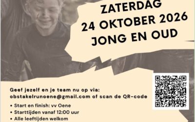 Oene 850 jaar: Obstakel Run 24 oktober 2026